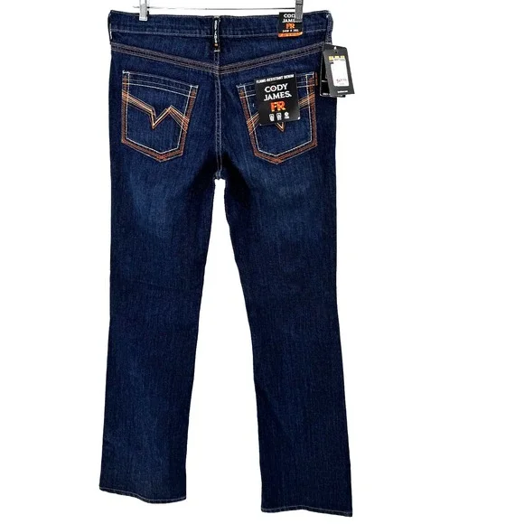 NEW Cody James FR Men's Millikin Dark Slim Boot Work Jeans 34X36 Landman Cowboy